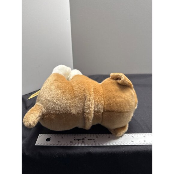 Miyoni by Aurora Soft Plush Bulldog Stuffed Animal Toy 8" Sitting Tan & White Ad - Picture 6 of 10
